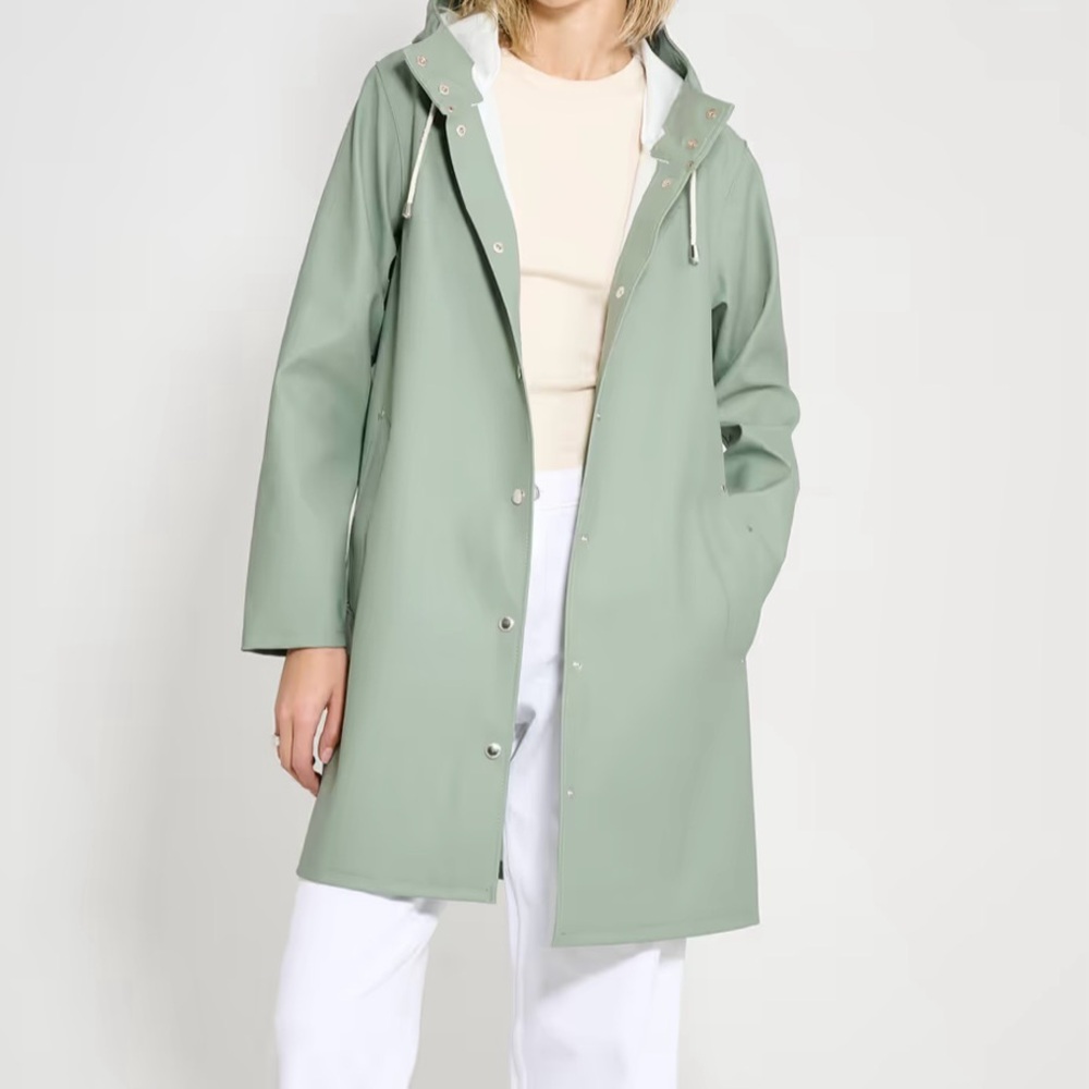 💚 Stutterheim Mosebacke Raincoat Khaki Green Small